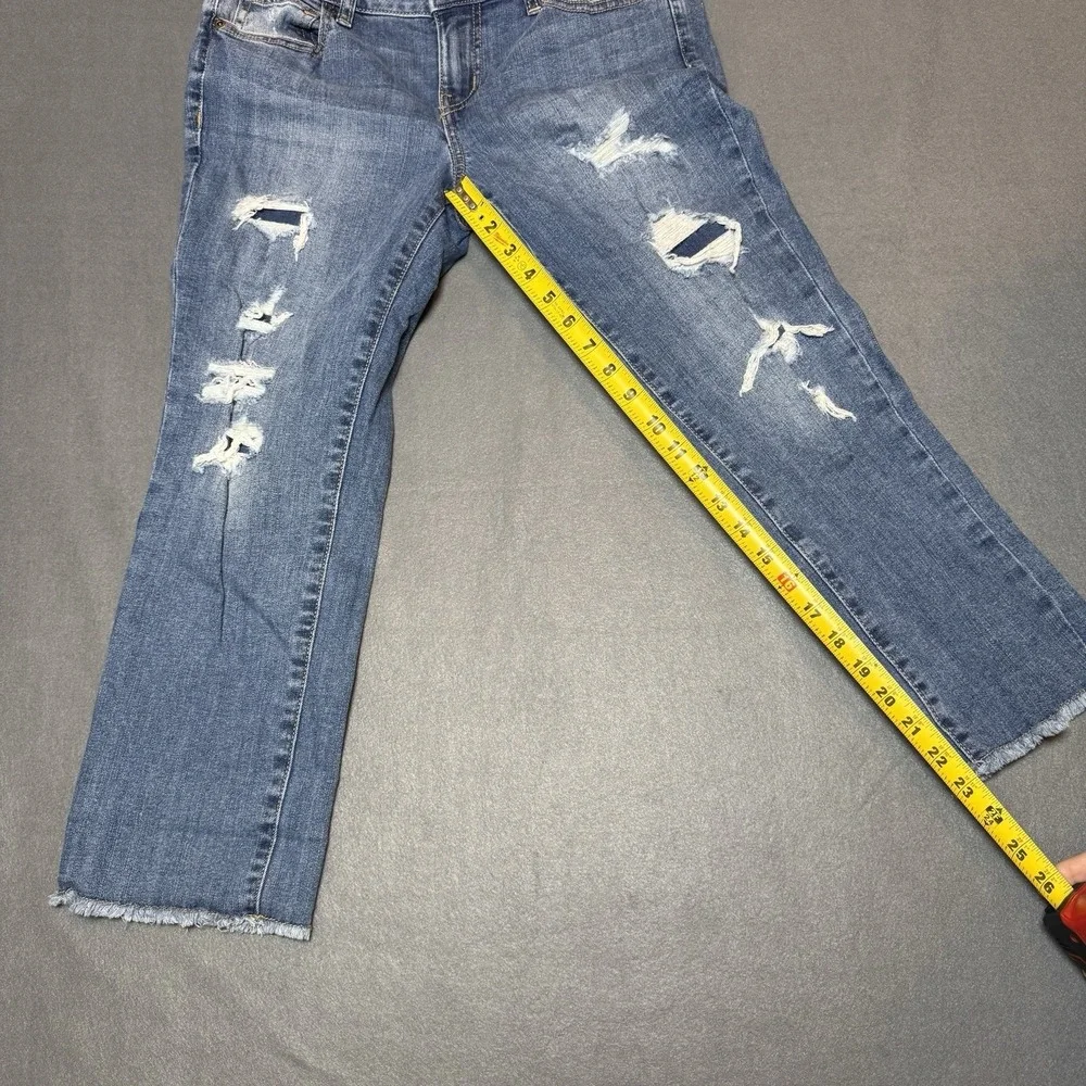 Maurice's Distressed Mid Rise Straight Denim Blue Jeans Women's Size 6